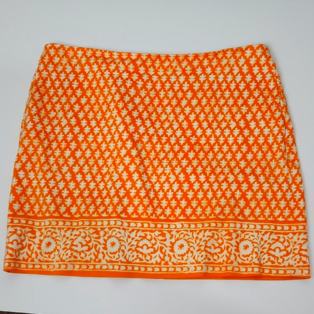 J. CREW WOMEN'S BATIK-STYLE GEOMETRIC PATTERN MINI SKIRT